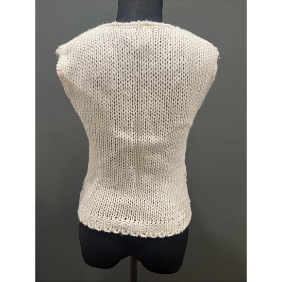 Vintage Licorice Hand Knotted Sweater Vest Medium Gray/pink - Picture 4 of 7